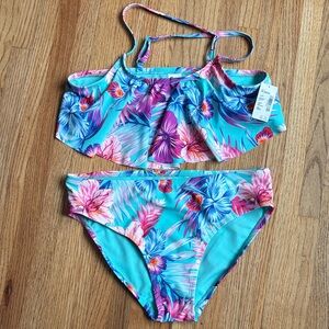 Sugar & Jade XL (14-16) Tropical Floral Kids Swim Set bikini